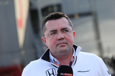 08.02.2015- Free Practice 1, Eric Boullier (FRA) McLaren Racing Director