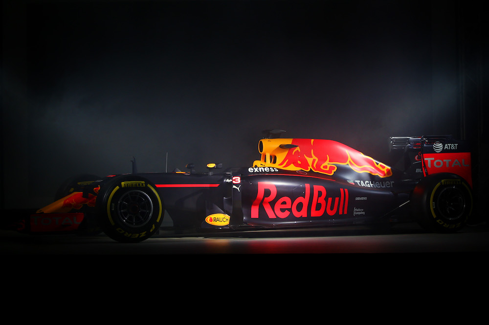 LONDON, ENGLAND - FEBRUARY 17: The RB11 featuring the 2016 livery is unveiled during the launch event for PUMA and Red Bull Racing's 2016 Livery and Teamwear at Old Truman Brewery on February 17, 2016 in London, England. (Photo by Mark Thompson/Getty Images)